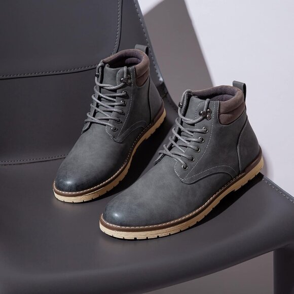 〽️Men\'s Chukka Hiking Boots Grey Comfortable Waterproof Casual Lace Up Shoes main image 6